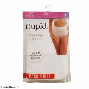 Cupid NWT Everyday Smooth 2 Pack Brief White 500, 01, 16, 17
